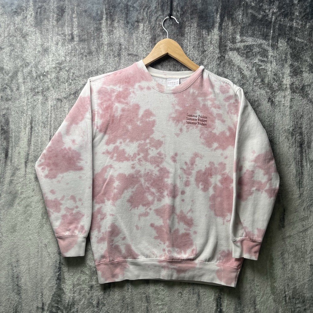 Tie-Dye Crewneck Sweatshirt - Pink